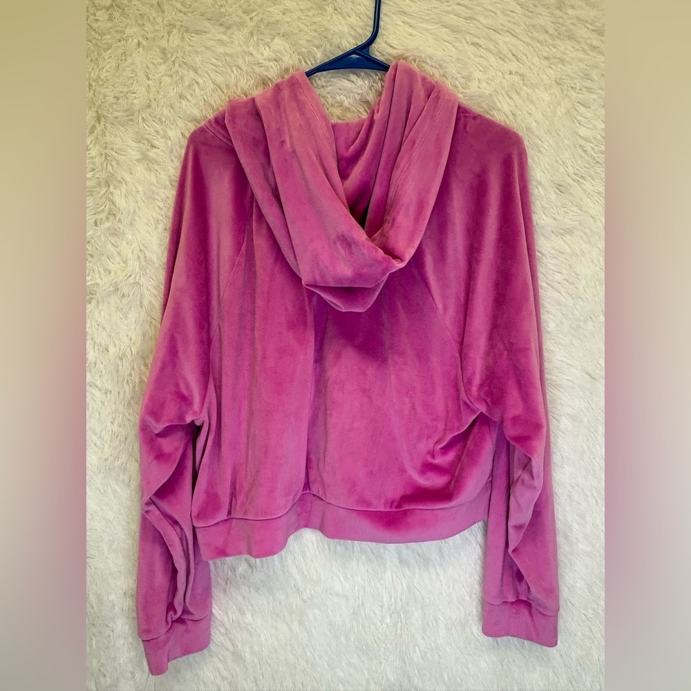 Victoria's Secret On Point Pink Soft Velour Velvet Zip-Up Hoodie | Size Large 💗✨ - Picture 9 of 17